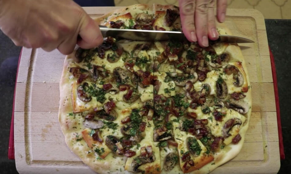 Recept flatbread met manchego en champignons