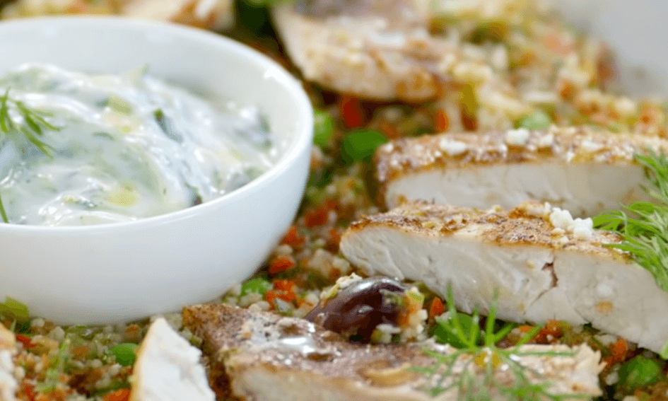 Recept Jamie Olivers Griekse kip met couscoussalade