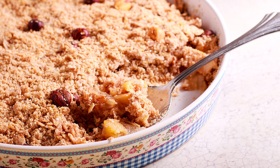 Recept zoete peer speculaas crumble in 30 minuten