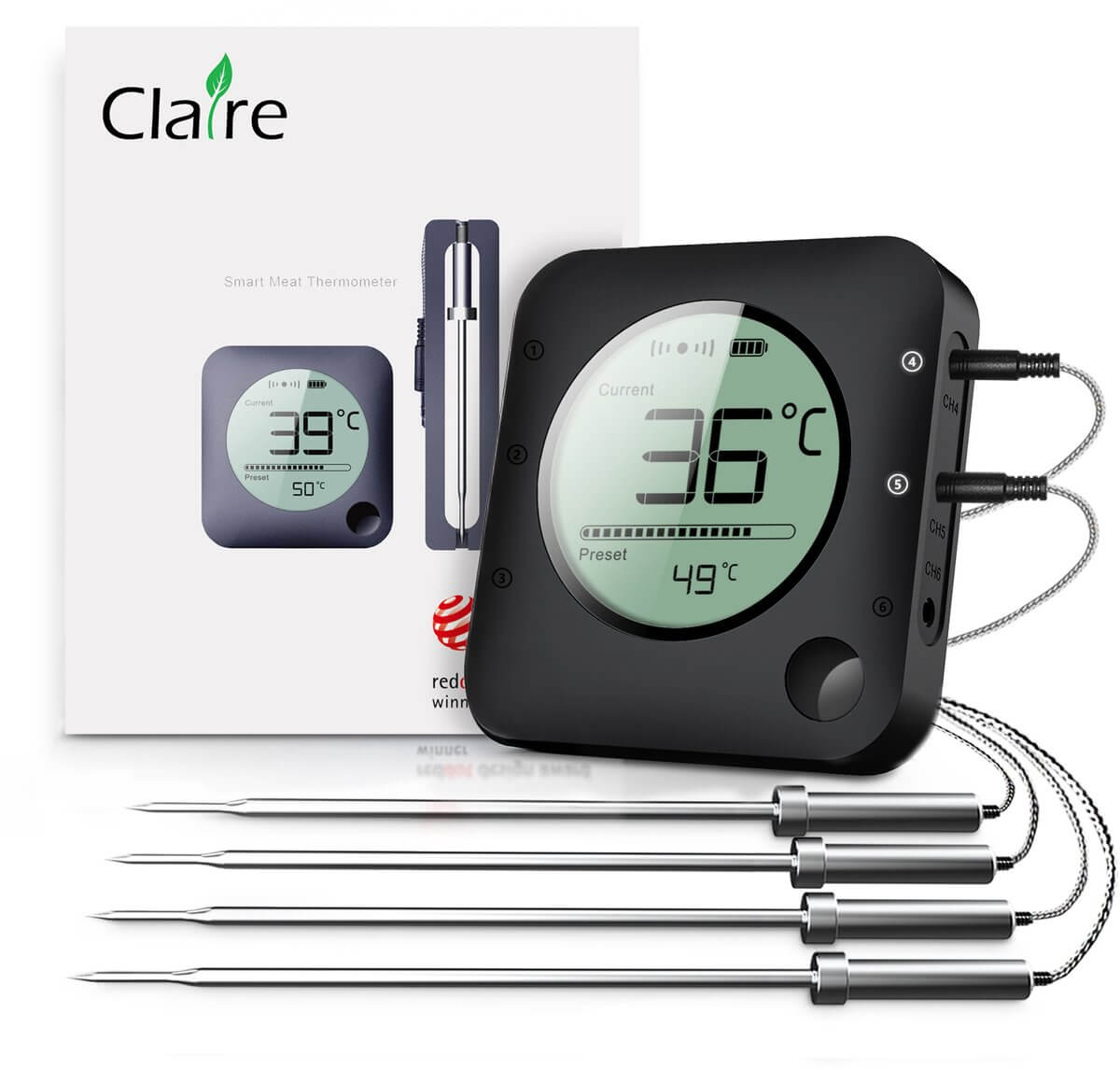 Claire BF-5 BBQ Thermometer Draadloze Vleesthermometer