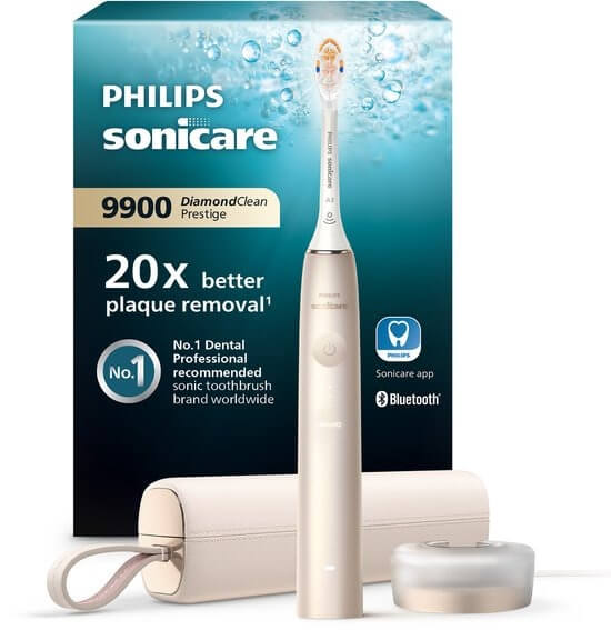 Philips Sonicare DiamondClean Prestige 9900 – Elektrische tandenborstel met SenseIQ – AI- Champagne – HX9992/11