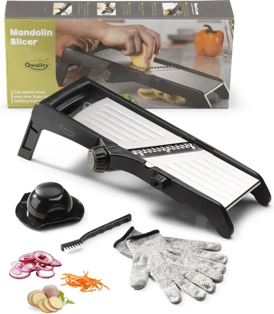 Qwality Mandoline Keukensnijder Set (incl. Handschoenen)