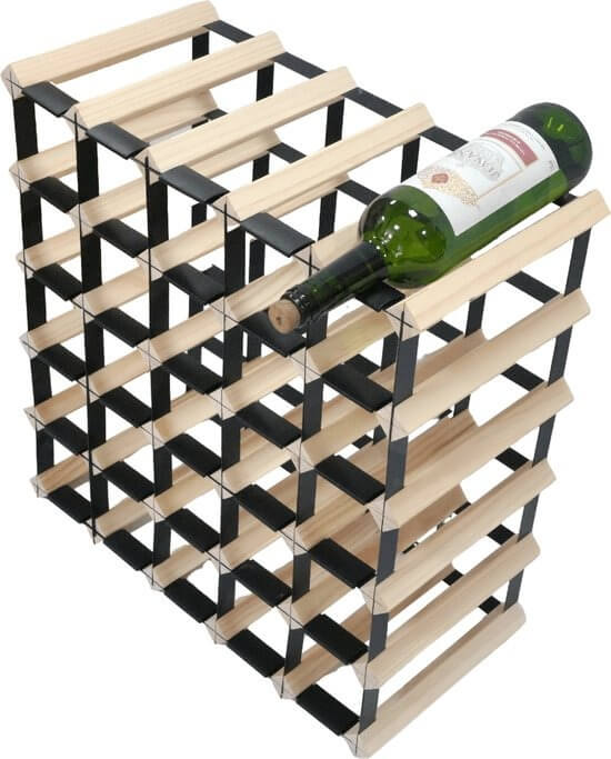 Vinata Marano wijnrek – blank – 30 flessen – wijnrekken – flessenrek – wijnrek hout metaal – wijnrek staand – wijnrek stapelbaar